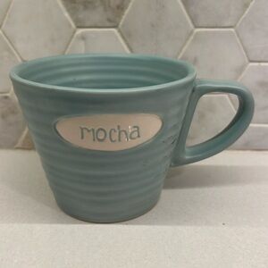 2007 Starbucks Mint Green Mocha, Ribbed, Coffee Mug/Cup, 9oz